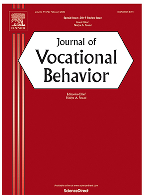 Page de garde du Journal of Vocational Behavior.